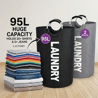 2pcs Black+Gray 25.1gal