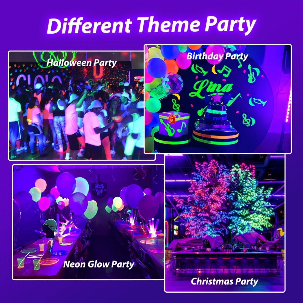 UV Black Light Bar 40 LED 385-400nm USB Plug 3 Modes Portable Blacklight for Glow Party Body Paint Fluorescent Poster Halloween Christmas Decor
