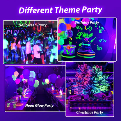 UV Black Light Bar 40 LED 385-400nm USB Plug 3 Modes Portable Blacklight for Glow Party Body Paint Fluorescent Poster Halloween Christmas Decor