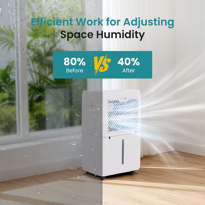 Dehumidifier for Basement 50 Pint 5500 Sq Ft with Drain Hose, Portable Home Dehumidifier for Large Room Bedroom Bathroom, 3 Modes Auto Shut-Off Quiet Fan Washable Filter Humidity Control