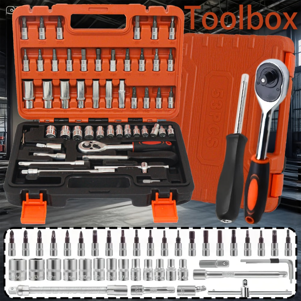 Premium Stainless Steel Repair Tool Kit 55/82/94/121PCS – Complete Automotive & Home Repair Set | Multi-Function Hand Tools | No Charging Required | Easy to Use | Perfect Gift for Men