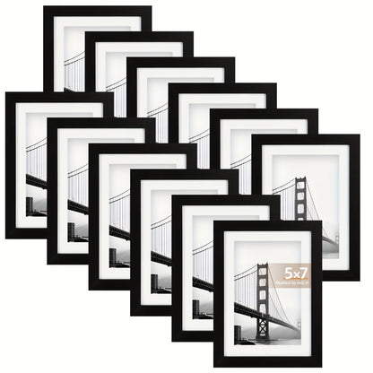 Picture Frames Set of 12/24 Black Multi Photo Frames Collage for Wall and Tabletop Display, 4x6 5x7 8x10 Inch Photo Board for Home School Office Halloween Christmas Decor