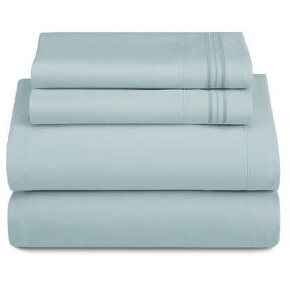 Bed Sheets Set 4-Piece Microfiber 1800 Series Deep Pocket Fitted Sheet Flat Sheet Pillowcases Soft Breathable Wrinkle Fade Resistant Twin Full Queen King Cal King 20 Colors