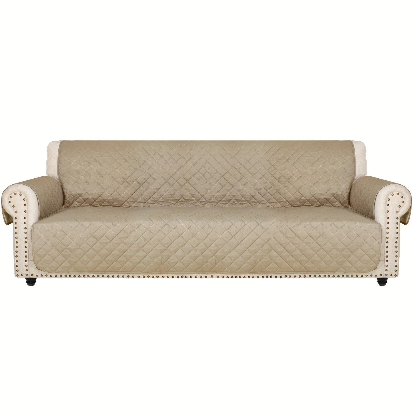 Sofa Slipcover 5-Layer Quilted Thick Sofa Cover Protector Elastic Strap Non-Slip Washable Pet Friendly Universal Fit 3 4 Seater Couch Cover for Living Room - 10 Colors