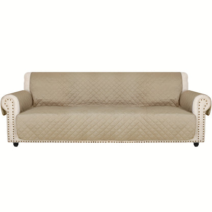 Sofa Slipcover 5-Layer Quilted Thick Sofa Cover Protector Elastic Strap Non-Slip Washable Pet Friendly Universal Fit 3 4 Seater Couch Cover for Living Room - 10 Colors