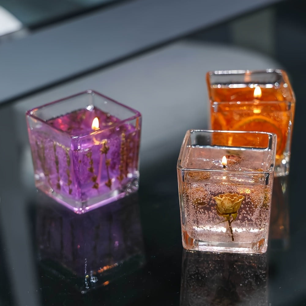 Floral Scented Candle 550g with True Flower Inlay – Large Botanical Candle in Glass Jar, Rose & Lavender Fragrance, Luxury Aromatherapy Home Decor, Perfect Birthday & Gift Candle for Women