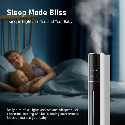 Cool Mist Humidifier 2.4 Gallon Top Fill with Smart Humidity Control Sleep Mode Soundwave Technology for Large Rooms Bedroom Office Plants 600ft²