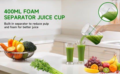 Centrifugal Juicer Machine 500W Wide 3" Feed Chute for Whole Fruits & Vegetables - Dual Speed, High Juice Yield, Stainless Steel, Dishwasher Safe Detachable Parts, Easy Clean Juicer for Healthy Living