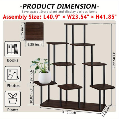 Plant Stand Indoor Multi Tier Corner Metal Flower Stand Tall Plant Shelf for Living Room Bedroom Patio Garden Balcony 5 Tier 7 Tier 9 Tier Black White Black Oak Utility Rack