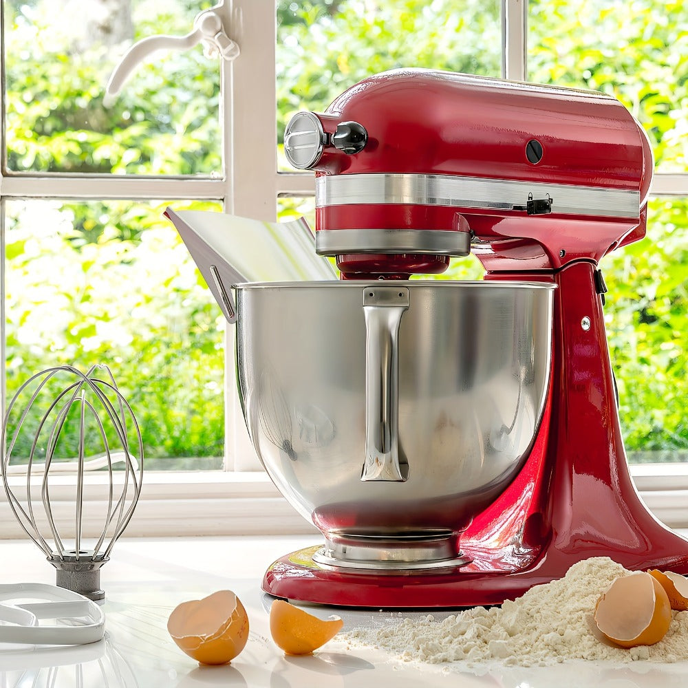 Stand Mixer Pouring Chute Stainless Steel – Dishwasher Safe Pouring Shield for KitchenAid Tilt-Head & Bowl-Lift Models, 1-Pack or 2-Pack Baking Accessory, Durable & Splash-Proof