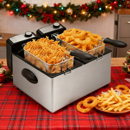 Deep Fryer 1500W Electric – Non-Stick Stainless Steel Frying Pot with Adjustable Temperature Control & Frying Basket, 1.5L / 2.5L / 3L / 5L / 6L Capacity for Home Kitchen