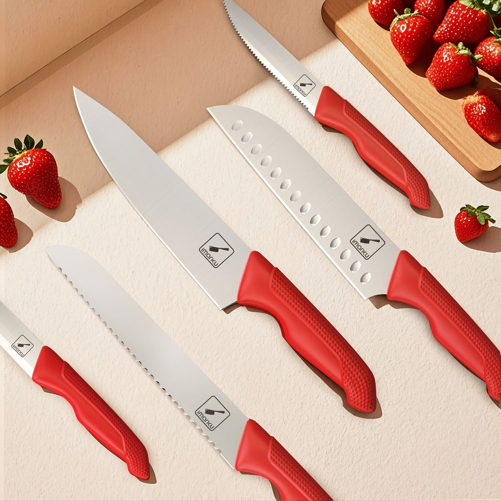 Kitchen Knife Set with Block 14pcs – Japanese 420 Stainless Steel, Built-in Sharpener, Non-Slip Ergonomic Handle, Dishwasher Safe – Professional Chef Knife Set for Home & Restaurant