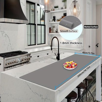 Extra Large Silicone Mat for Kitchen Counter – Nonslip Heat Resistant Countertop Protector, Nonstick Waterproof Craft Mat & Placemat, Multiple Sizes & Colors