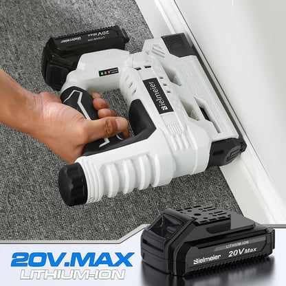 Cordless Stapler Brad Nailer 2-in-1 4V / 20V No Compressor – Lightweight with Battery, Charger & 1600pcs Nails & Staples, for Carpentry, Home Improvement, Upholstery & DIY – Multiple Colors & Upgrade Versions