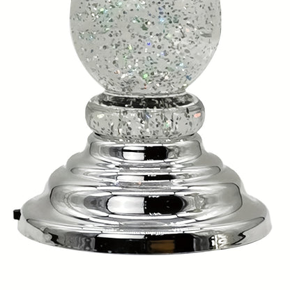 LED Swirling Candle Holder with On/Off Switch – Polished Acrylic Pedestal Base Fits 3-Wick Candles Up to 4 Inch Silver Gold Centerpiece for Home Decor Wedding Table Holiday Christmas Gift