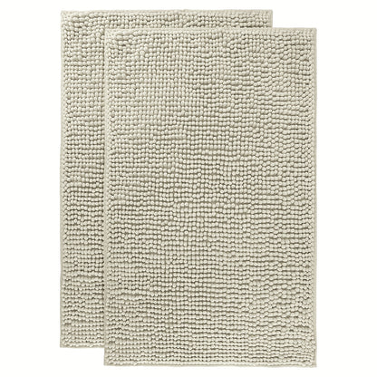Chenille Bath Rug Extra Thick Soft Absorbent Non-Slip Bathroom Mat Machine Washable, Multiple Sizes & Colors