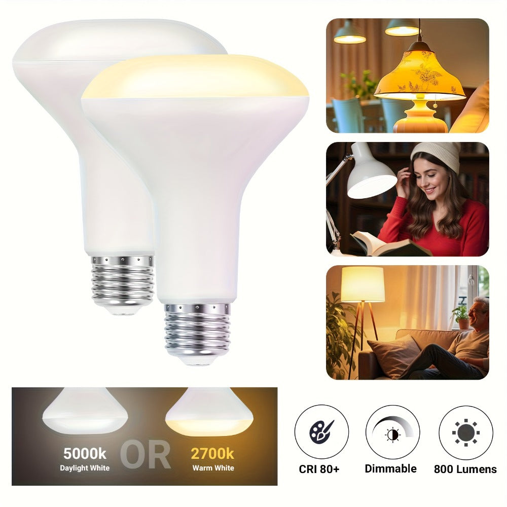 BR30 LED Flood Light Bulbs Dimmable 9W = 65W Equivalent 800 Lumens E26 Base CRI 80+ Recessed Light Bulbs for Ceiling Kitchen – 2700K Soft White or 5000K Daylight – Available in 6-Pack & 24-Pack