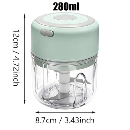 Mini Food Processor USB Rechargeable Electric Chopper 9.47oz – Portable Wireless Meat Grinder & Blender for Garlic, Vegetables, Fruit, Ginger & Chili, Compact Kitchen Tool for Home Office Travel
