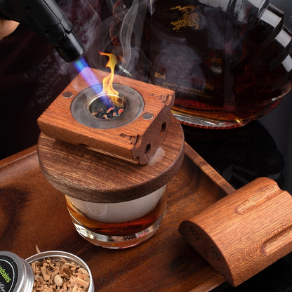 Whiskey Smoker Kit with 4 Wood Chip Flavors & Filters – Cocktail Smoker Set, Whiskey Gifts for Men, Dad, Birthday, Father's Day, Christmas (No Butane)