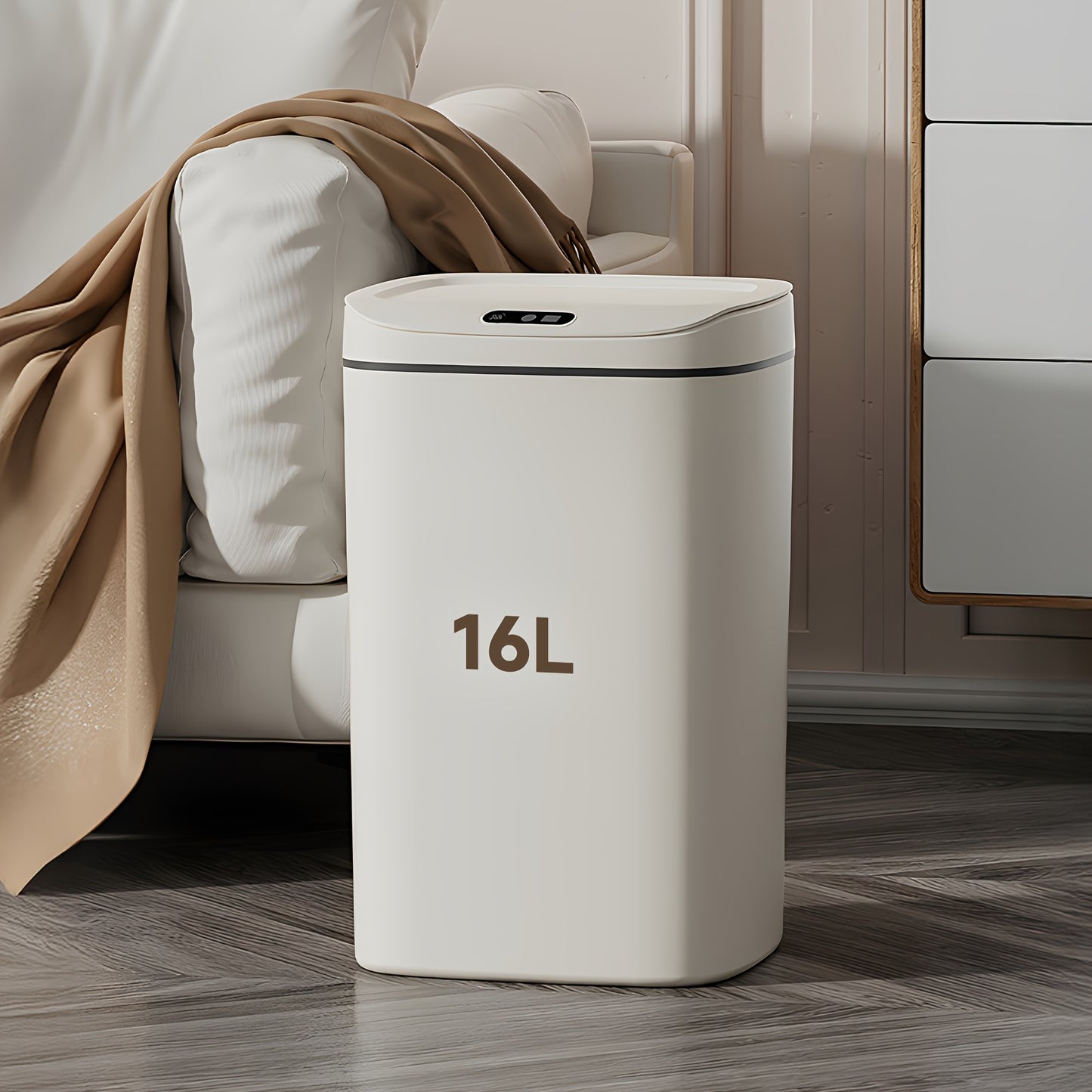 Motion Sensor Trash Can Touchless – Smart Hands-Free Trash Bin with Sealing Lid & Odor-Blocking Technology, Trash Bag Fixing Ring, Easy Clean Durable Design for Kitchen, Office & Bathroom