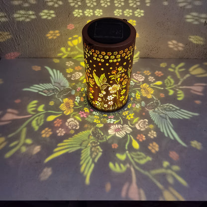 Solar Garden Lantern Outdoor IP65 Waterproof, Hummingbird Butterfly Sunflower Decorative Stake Light, Hand-Painted Solar Powered Yard Patio Porch Decor, Gift for Mom Grandma, Christmas Garden Decoration
