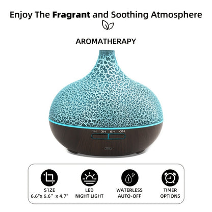 Essential Oil Diffuser 2 Pack 18.6oz Soundwave Technology Cool Mist Humidifier with Remote Control 7-Color LED Ultra Quiet Aromatherapy Gift Set with 12 Essential Oils