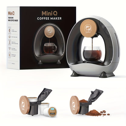 Single Serve Coffee Maker 2-in-1 K-Cup Compatible and Coffee Grounds - Mini Drip Coffee Machine 4-8oz Fast Brew for Home Office Travel Dorm, Compact Coffee and Tea Maker with Removable Tank Quiet Operation