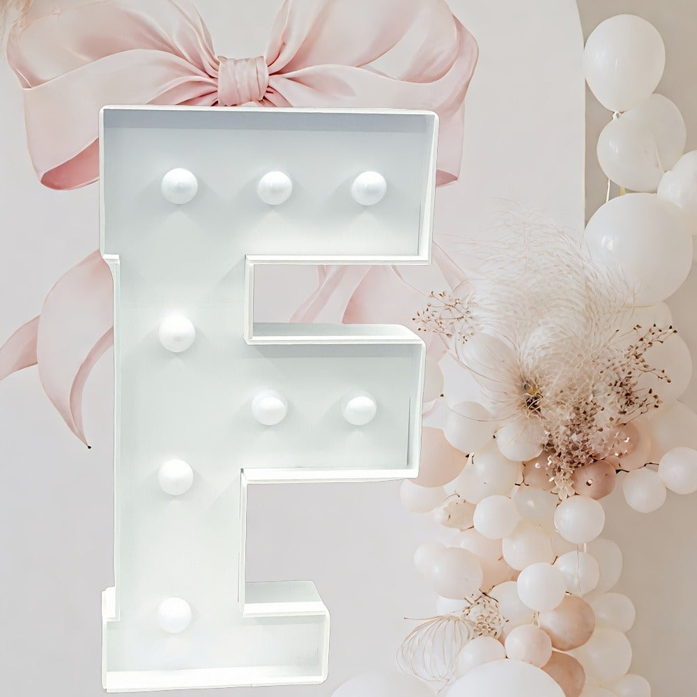 Marquee Letter Lights Warm White LED - 3FT Light Up Letters A-Z for Birthday, Anniversary, Wedding & Party Decor, Battery Powered KT Board Lighted Alphabet Signs for Wall & Indoor Display