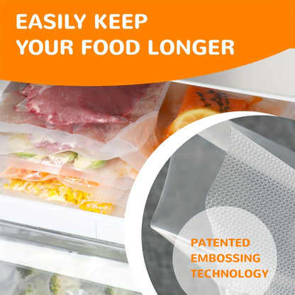 Vacuum Sealer Bags 250pcs - BPA-Free Food Storage Bags in 3 Sizes (6"x10", 8"x12", 11"x16"), Compatible with All Vacuum Sealing Machines for Meal Prep, Food Preservation & Sous Vide Cooking