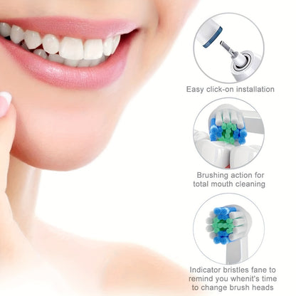 Electric Toothbrush Rechargeable 4 Brush Heads 3 Cleaning Modes Smart Timer IPX7 Waterproof USB Quick Charge 600mAh Round Head Adult Electric Toothbrush Blue