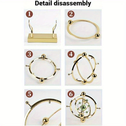 Perpetual Motion Pendulum Desk Decor - Cosmic Swing Solar System Planets Atomic Model Science Demonstration Self-Running No Battery Office Home Physics Gift