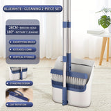 Blue and White Extended Folding Broom 50in