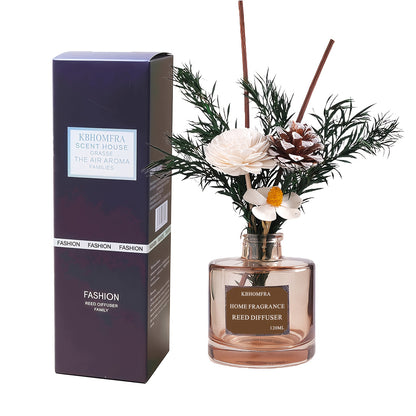 Reed Diffuser Set with Dried Flowers – Jasmine, Cedar, Sandalwood & Gardenia Scents, 120ml 90-Day Long-Lasting Home Fragrance