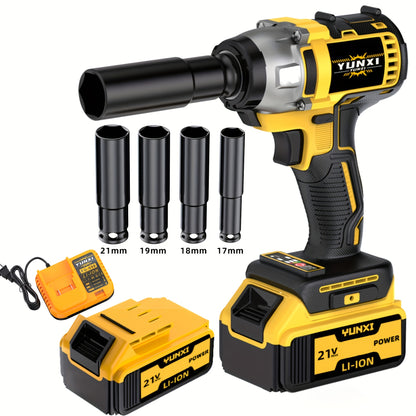 Cordless Impact Wrench 21V Brushless Electric Drill Set with 4000mAh Battery, Toolbox & Full Accessories, Wireless Power Drill for Automotive, Home & Industrial Use, Men's Gift