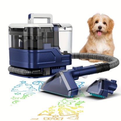 Portable Upholstery Cleaner Machine 30Kpa – Carpet & Spot Cleaner with Dual Brush Head for Deep Stain Removal on Carpet, Couch, Car Seat, Stairs & Pet Messes
