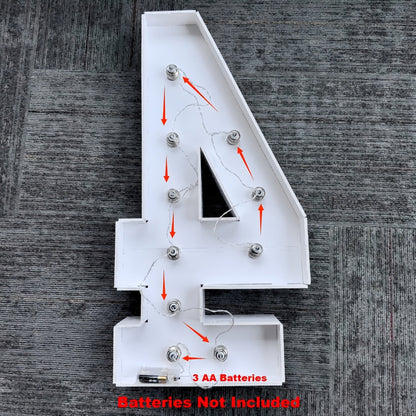 3ft Glowing Number Sign – Warm White LED 3D KT Board 36 Inch Freestanding Party Decoration for Birthday Anniversary Wedding
