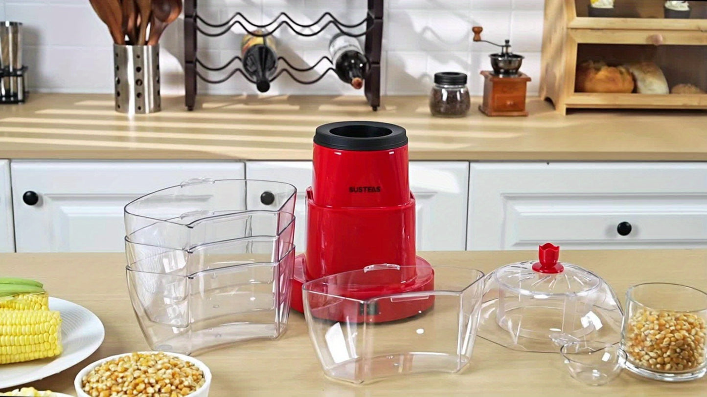 Hot Air Popcorn Maker with 4 Bowls – Oil-Free Electric Popcorn Machine 95% Pop Rate Ready in 3 Min | Portable Popcorn Popper for Movie Night Family Gatherings Parties Home Theater Kitchen Use Red