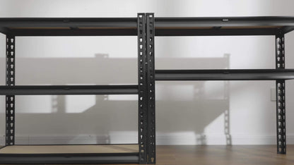 5-Tier Heavy Duty Garage Shelving Unit 2000LBS – Metal & Wood Storage Shelves, Adjustable Utility Rack for Garage, Basement, Pantry, Warehouse, Kitchen & Office, Tool-Free Assembly, Black