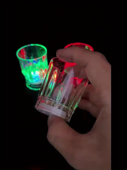 LED Light-Up Party Wine Glasses Set – 12 or 15pcs Glowing Plastic Cups with Colorful LED Lights for Birthday, Bar, Wedding, Holiday & Sports Events
