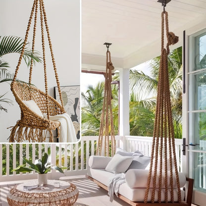 Manila Rope Natural Jute Twisted Hemp Rope – 3/4" 1" 1-1/4" 1.5" Thick Heavy Duty Outdoor Rope for Swing Bed Hammock Railing Crafts Tug of War Landscaping Gardening Bundling Home Decor