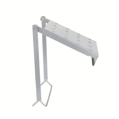 Ladder Platform Scaffold Board 400 lb Heavy Duty Non-Slip Work Tray Retractable Workstation Tool Tray Attachment for Extension Ladders Easy Install Silver