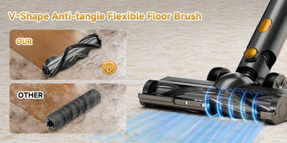 Cordless Stick Vacuum Cleaner 60Kpa 55-Min Runtime - Anti-Tangle Lightweight Handheld Vacuum for Hardwood Floor Carpet Pet Hair Corded Cordless 2200mAh Battery