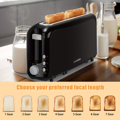2-Slice Toaster Slim Ultra-Thin Design – 6 Browning Settings, 10" Long Slot, Reheat & Defrost Functions, Auto Shut-Off, Removable Crumb Tray, 6 Colors Available