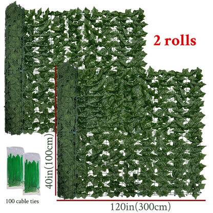 Artificial Ivy Privacy Fence Screen – UV-Resistant Faux Ivy Hedge Panel for Outdoor Patio, Garden, Balcony & Fence Cover | Realistic Greenery Wall Decor | Multiple Sizes Available