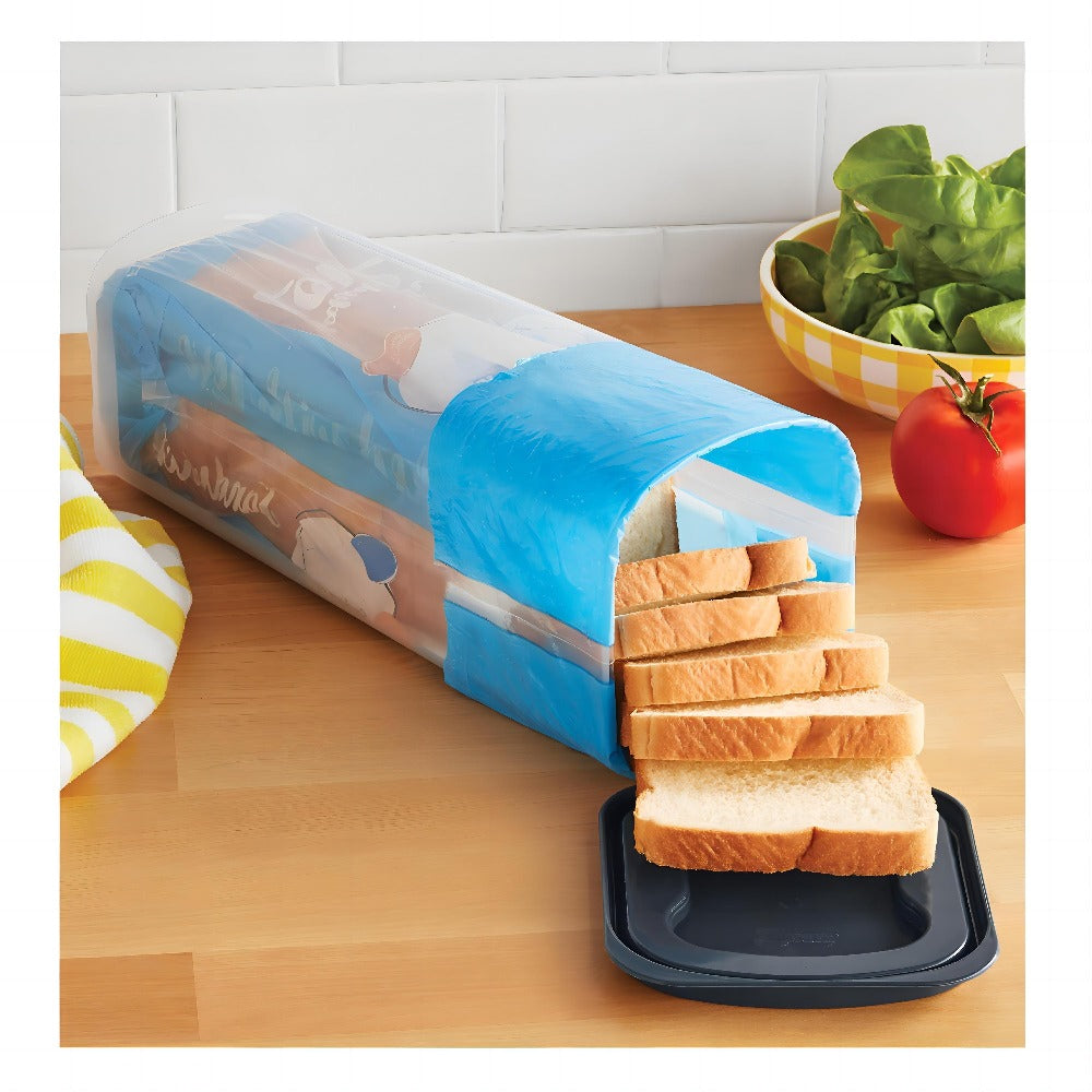 Leak Proof Plastic Food Storage Container with Flip Top Lid – Airtight Sealing Box for Bread, Toast, Fruits & Vegetables, Rectangle Kitchen Organizer