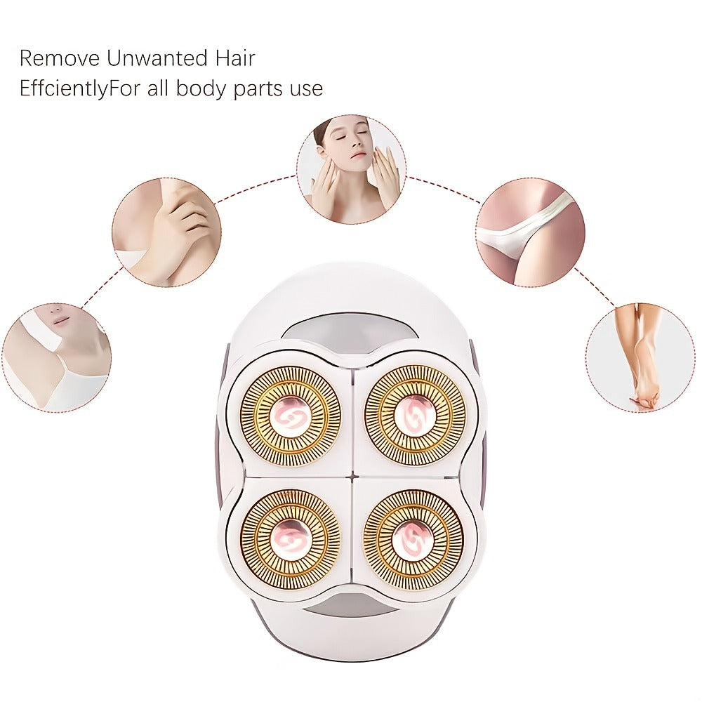 Electric Hair Remover for Women Portable Body Shaver USB Rechargeable Painless Hair Removal for Face Arms Legs Underarms Bikini Area Compact Travel Home Use Pink