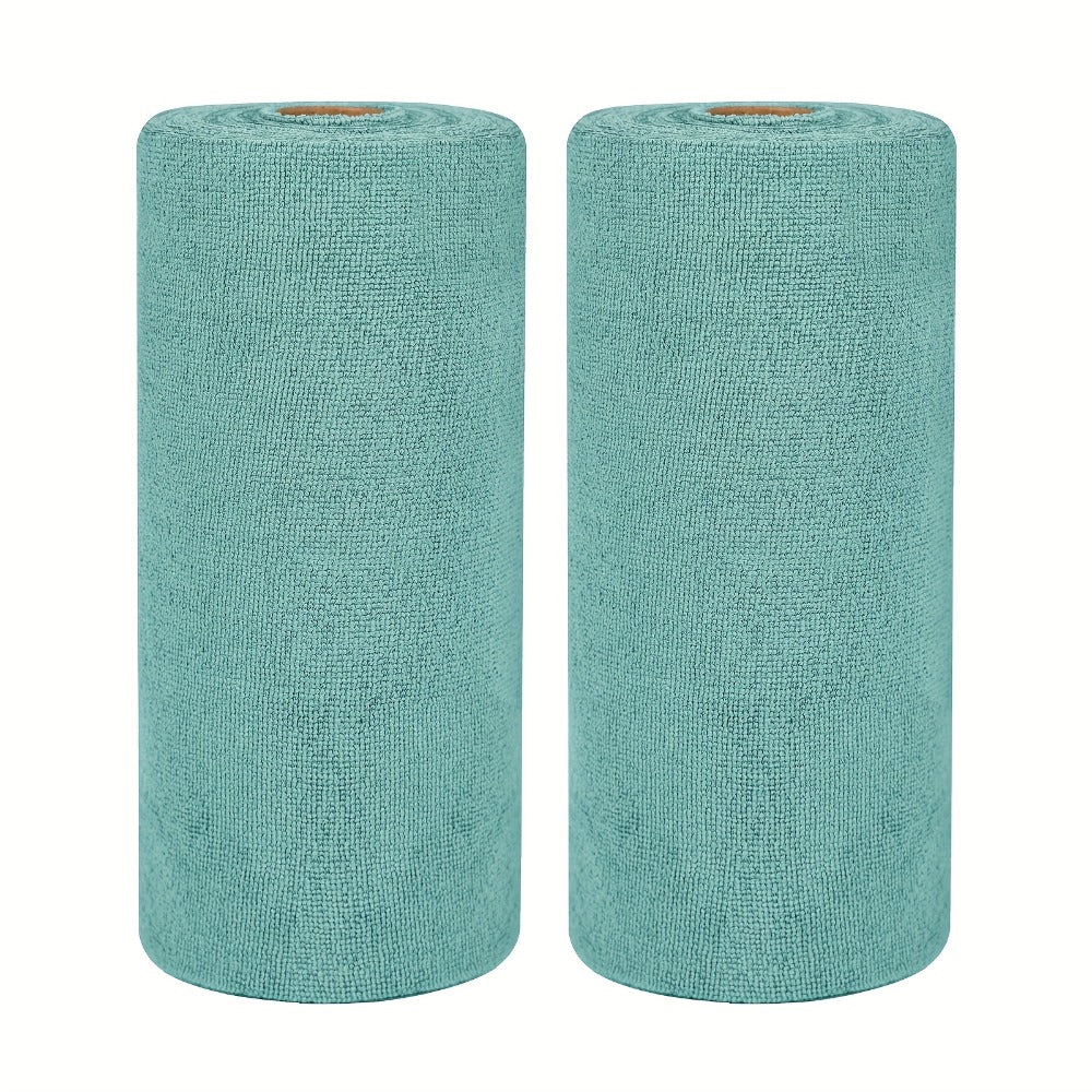 Microfiber Cleaning Cloths Reusable Paper Towel Roll Replacement – Washable Absorbent Tear-Away Dishcloths for Kitchen, Bathroom & Car | Eco-Friendly Rags 50 or 100 Pack, 12x12 Inch