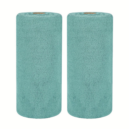 Microfiber Cleaning Cloths Reusable Paper Towel Roll Replacement – Washable Absorbent Tear-Away Dishcloths for Kitchen, Bathroom & Car | Eco-Friendly Rags 50 or 100 Pack, 12x12 Inch