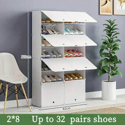 Shoe Rack Organizer Free Standing – Shoe Storage Cabinet for Boots, Slippers & High Heels | 2×6 / 3×8 Tier Shoe Shelf for Closet, Bedroom, Entryway & Hallway | White, Translucent & Black Options