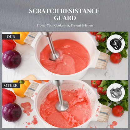 Immersion Blender Handheld 6-in-1 & 7-in-1 1000W 20-Speed Turbo – Titanium Blades BPA-Free with Dough Hooks Egg Beater Whisk Beaker & Chopper | Scratch-Resistant Hand Blender Kitchen Appliance